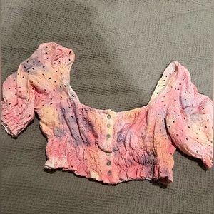 Pink crop blouse
